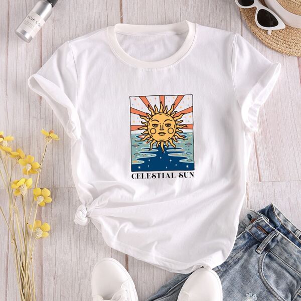 

Letter Graphic Short Sleeve Tee, White