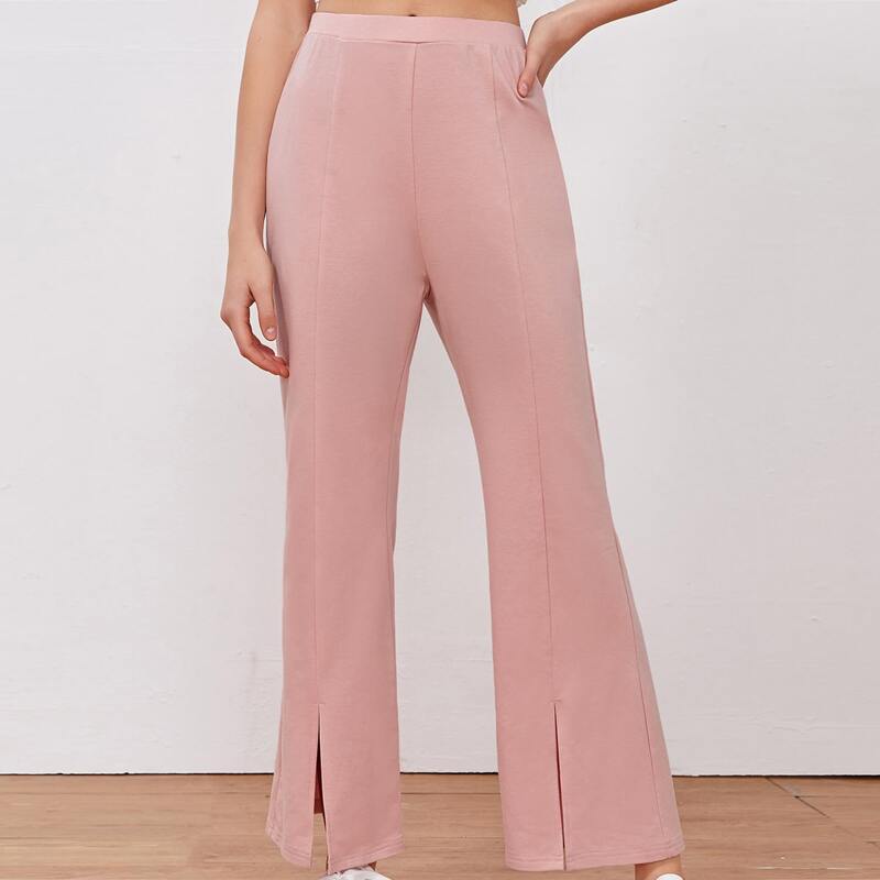 

Split Hem Flare Leg Pants, Dusty pink