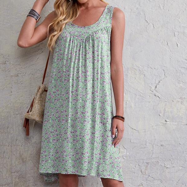 

Ditsy Floral Tunic Dress, Multicolor