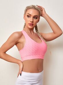 Sujetadores deportivos Liso - Rosa - Ver 3