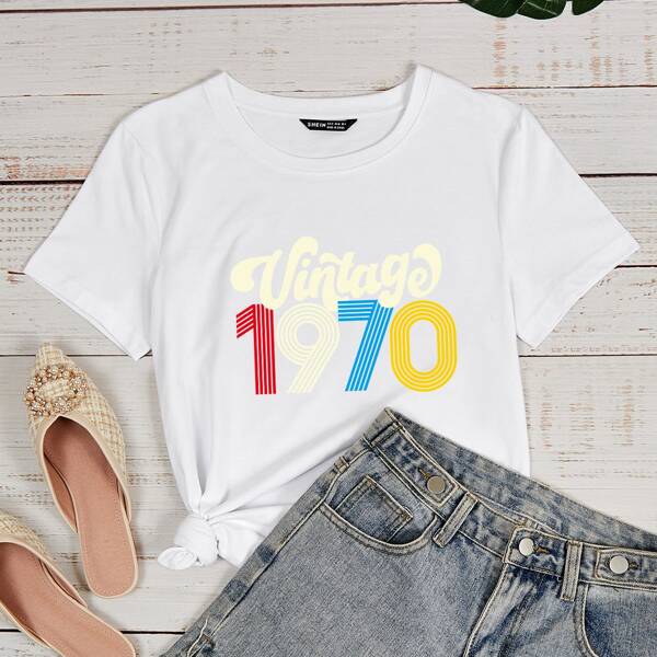 

Number & Letter Graphic Tee, White