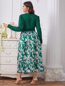 SHEIN Conjuntos Talla Grande Cremallera Barroco Elegante - Multicolor - Ver 2