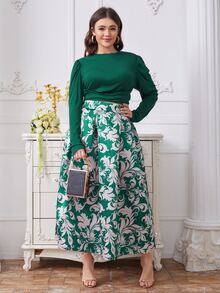 SHEIN Conjuntos Talla Grande Cremallera Barroco Elegante - Multicolor - Ver 4