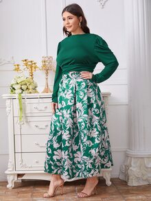 SHEIN Conjuntos Talla Grande Cremallera Barroco Elegante - Multicolor - Ver 5