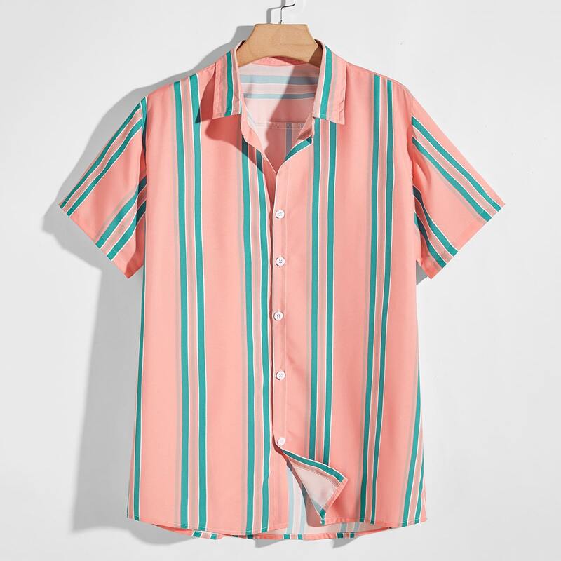 

Guys Striped Button Front Shirt, Multicolor