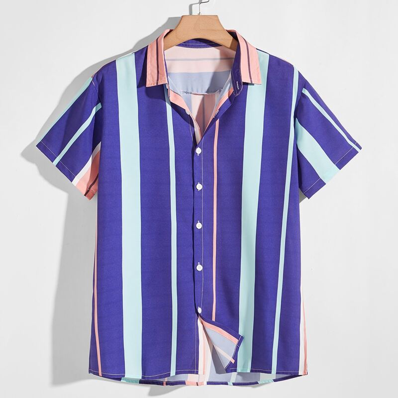 

Guys Striped Button Front Shirt, Multicolor