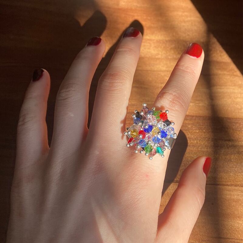 

Colorful Crystal Ring, Multicolor