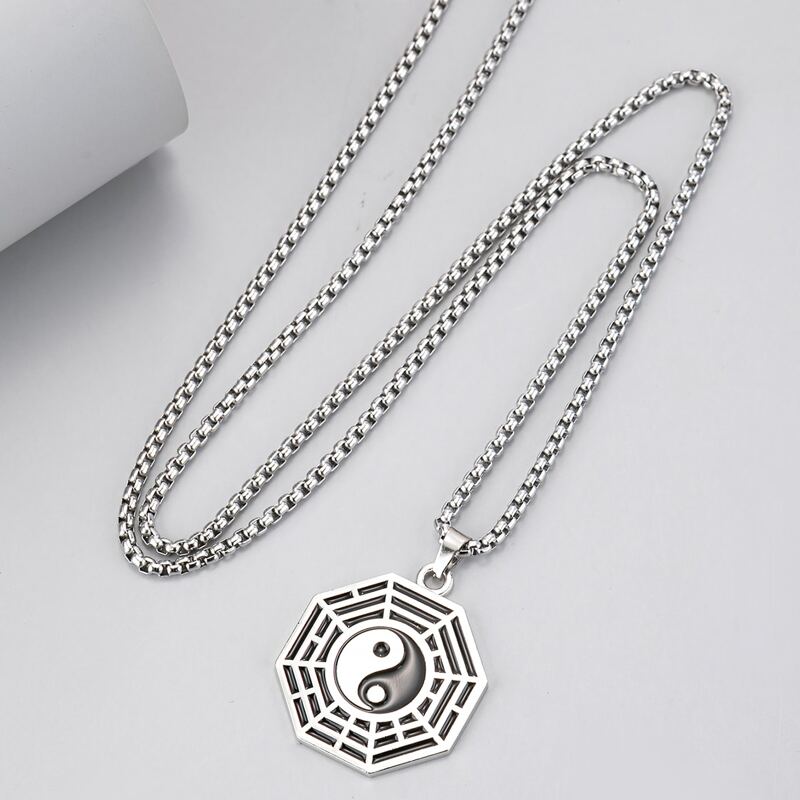 

Guys Yin & Yang Charm Necklace, Silver