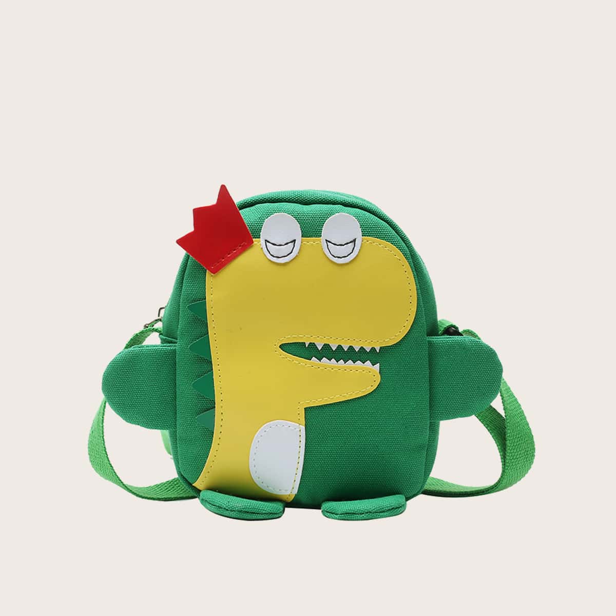 

Cartoon Dinosaur Crossbody Bag, Green
