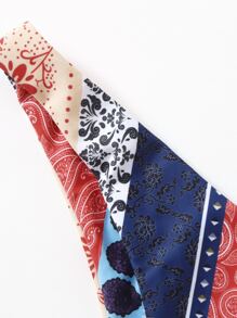 花卉和佩斯利圖案高剪裁比基尼泳裝內褲