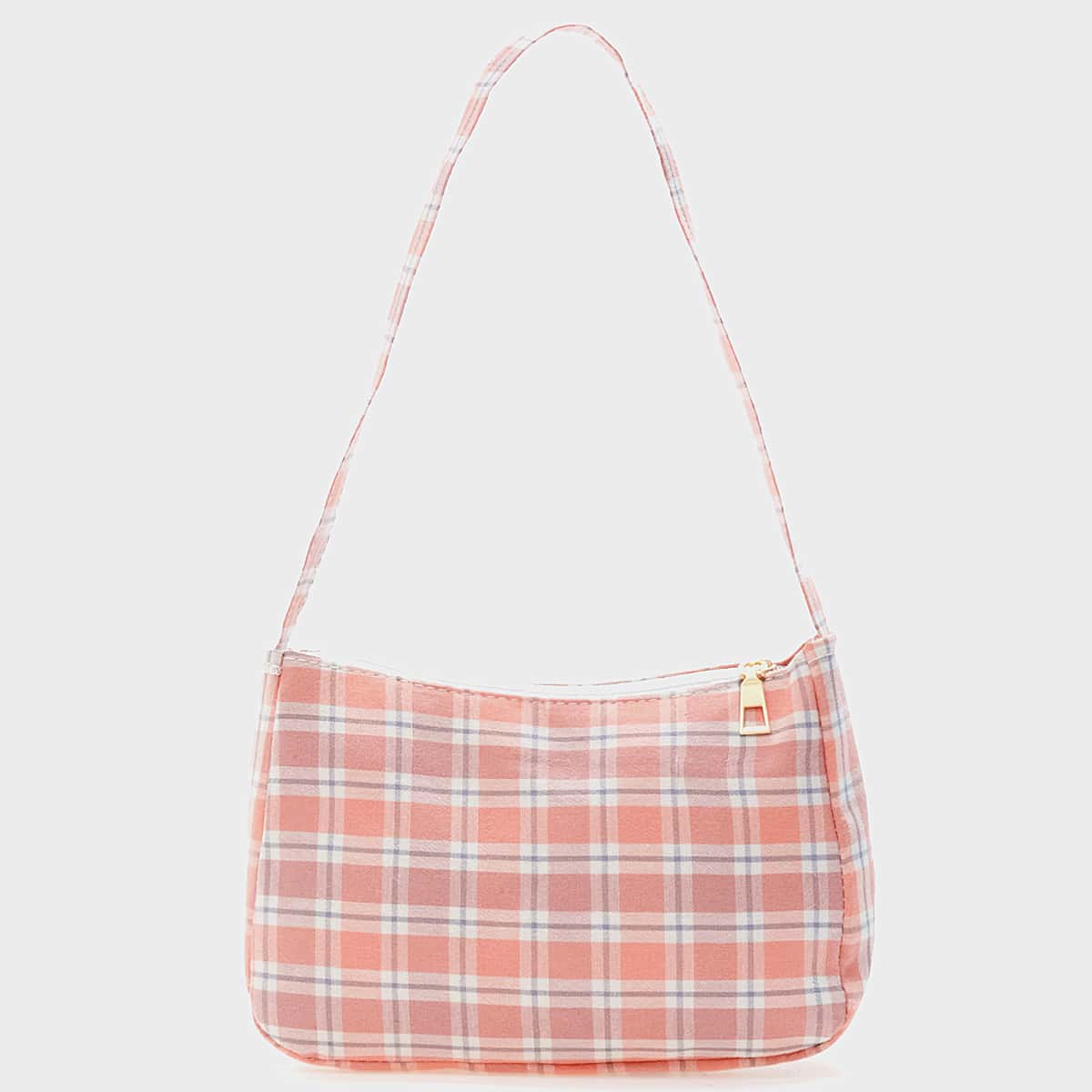 

Plaid Baguette Bag, Multicolor