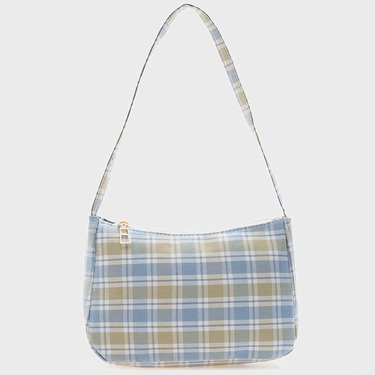 

Plaid Baguette Bag, Multicolor