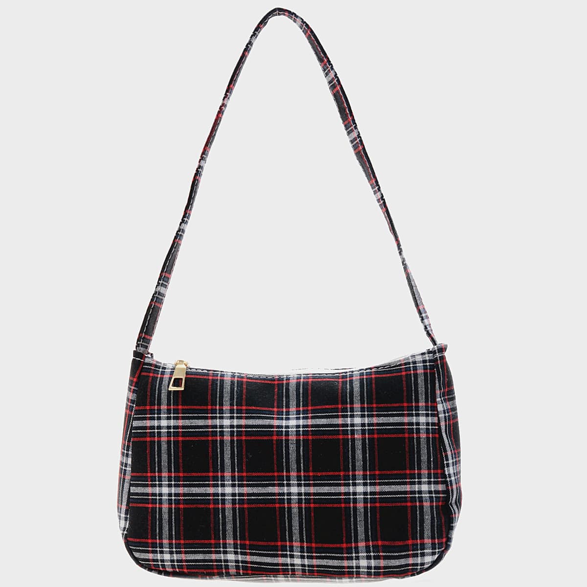 

Plaid Baguette Bag, Multicolor