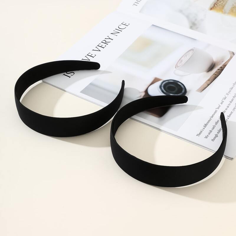 

2pcs Solid Headband, Black