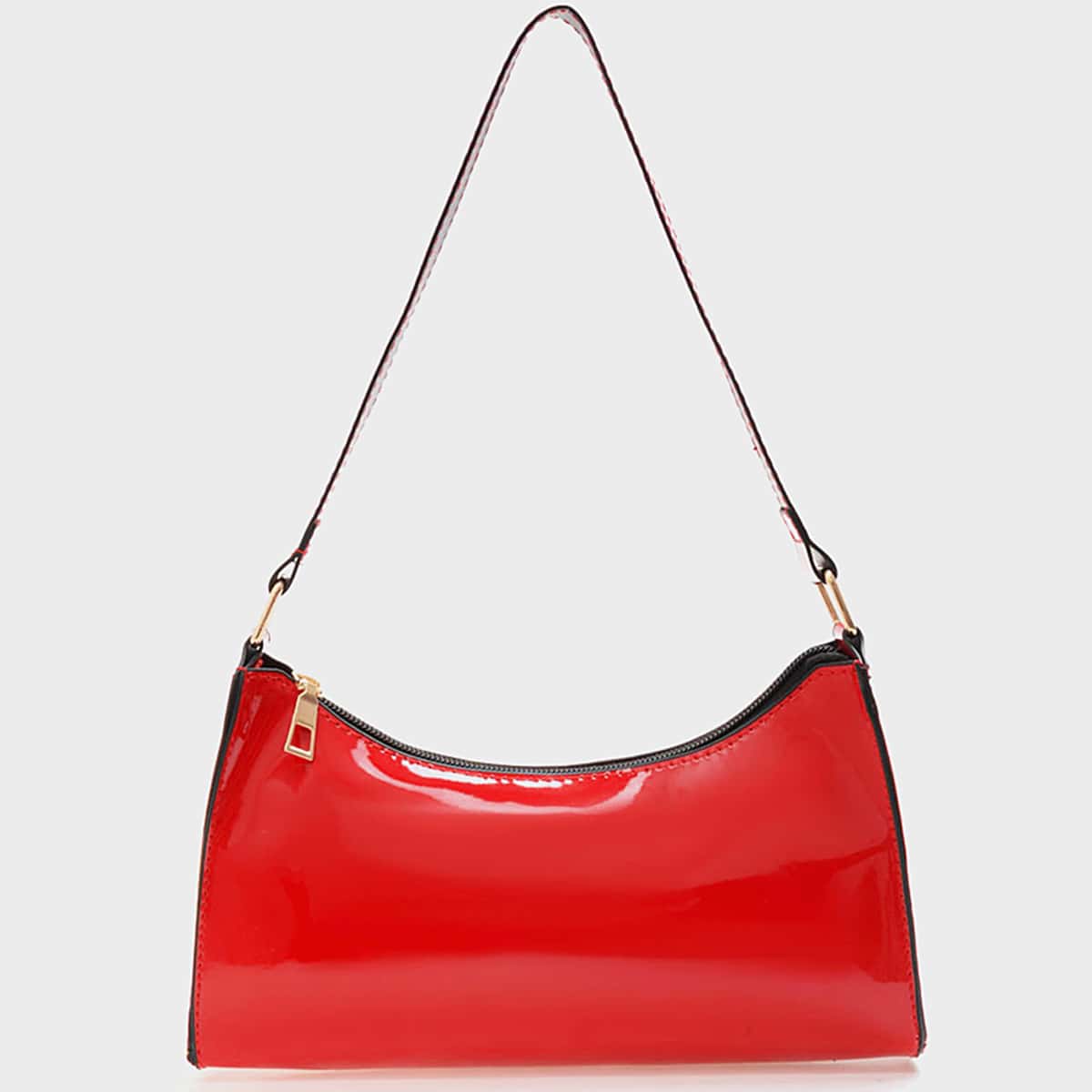 

Solid Baguette Bag, Red
