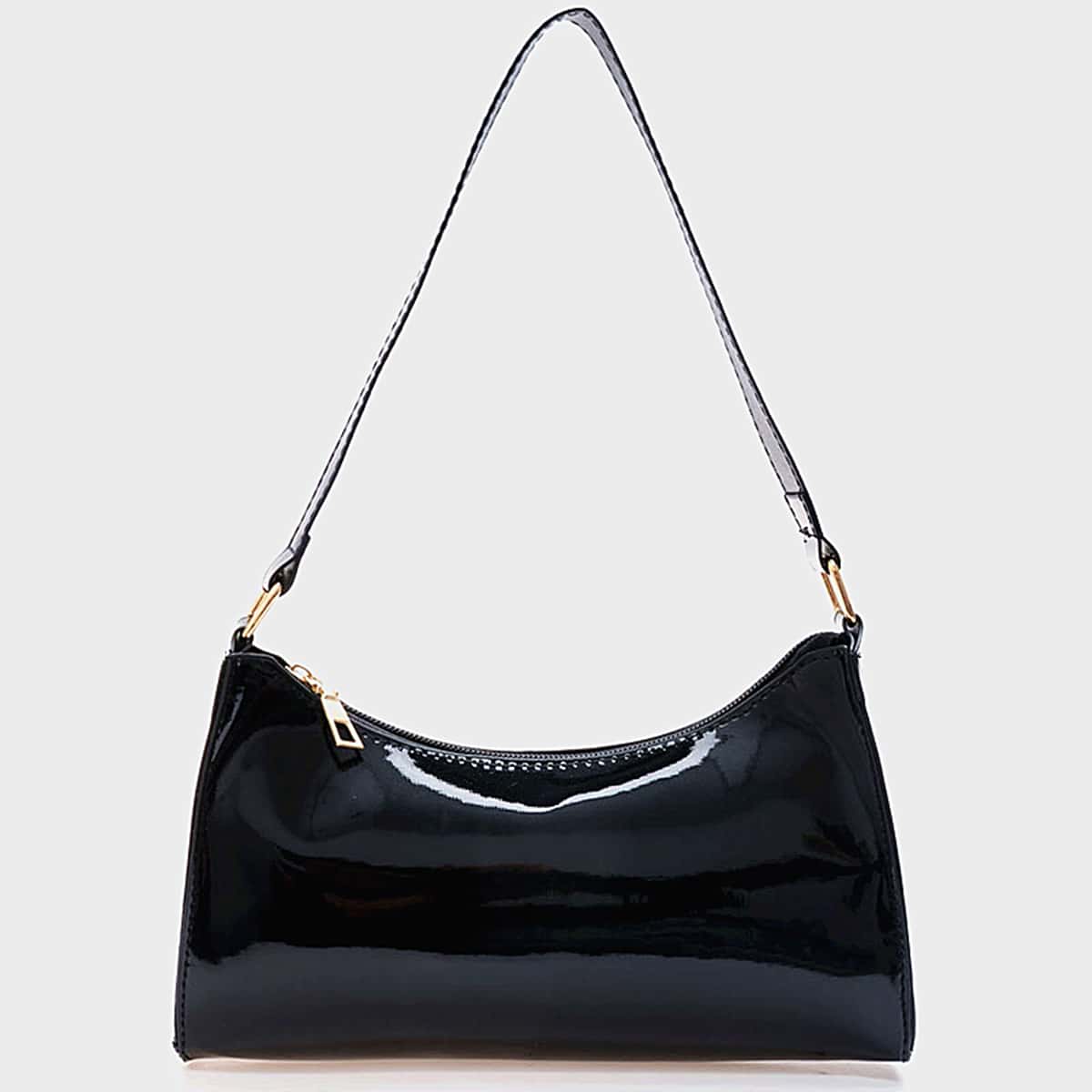 

Solid Baguette Bag, Black