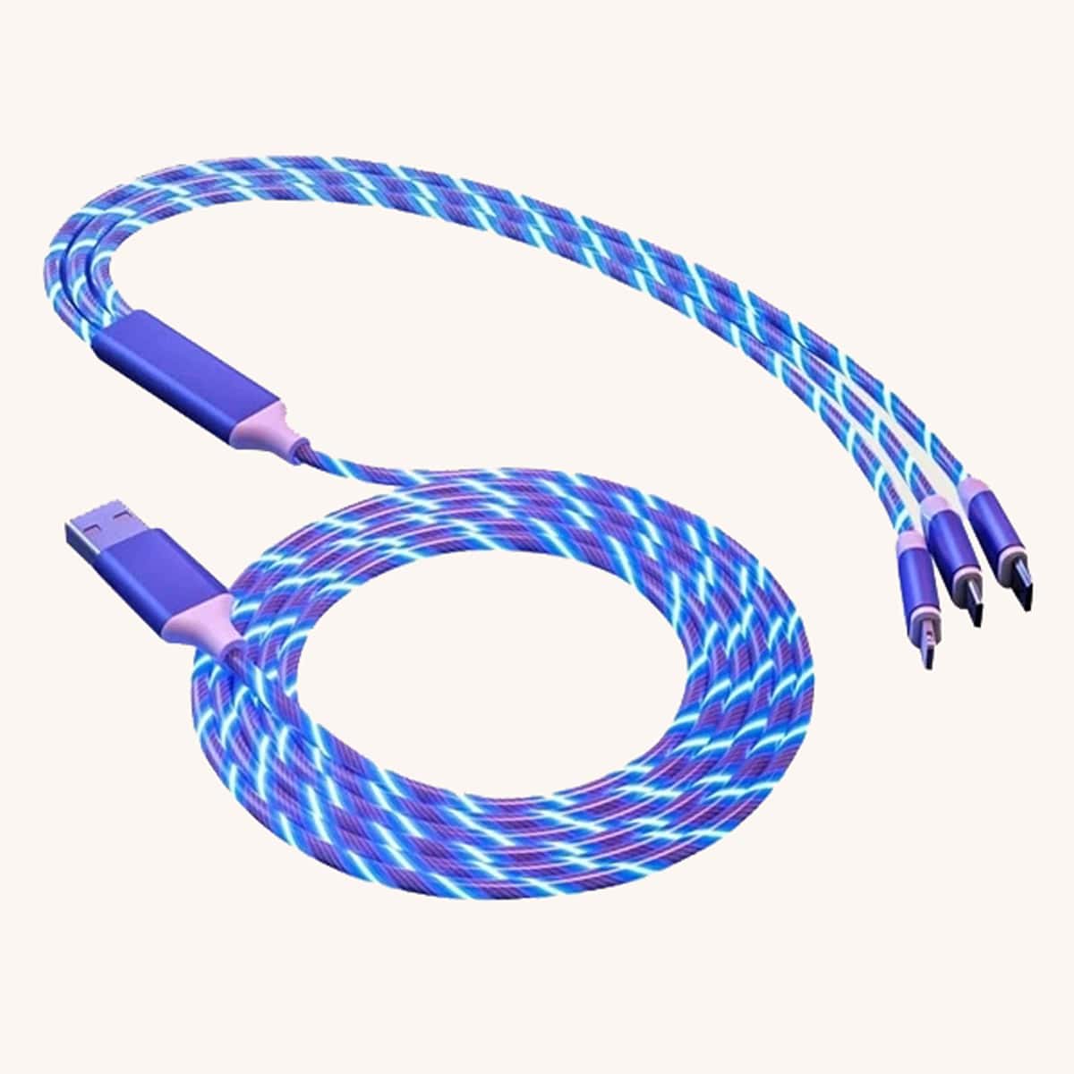 

1pc 3 In 1 Streamer Data Cable, Blue
