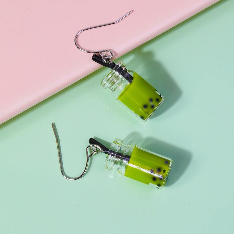 

Bubble Tea Drop Earrings, Green