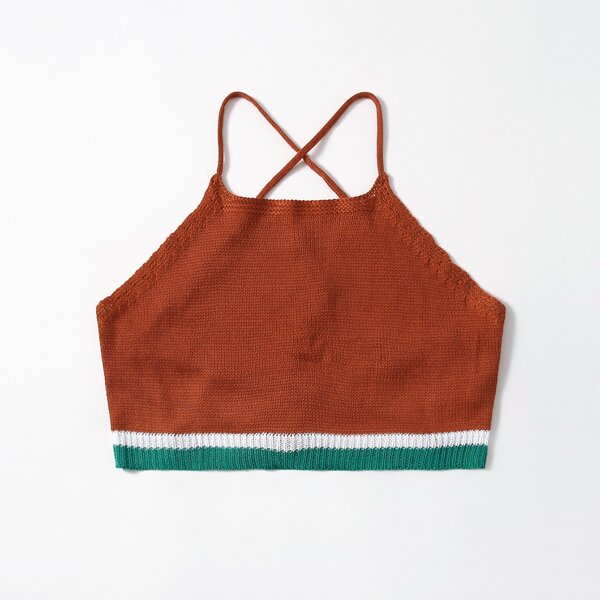 

Tie Back Crochet Cover Up Top, Multicolor