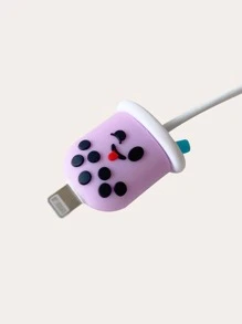 牛奶茶造型數據線保護套 - 紫色 - 查看 1