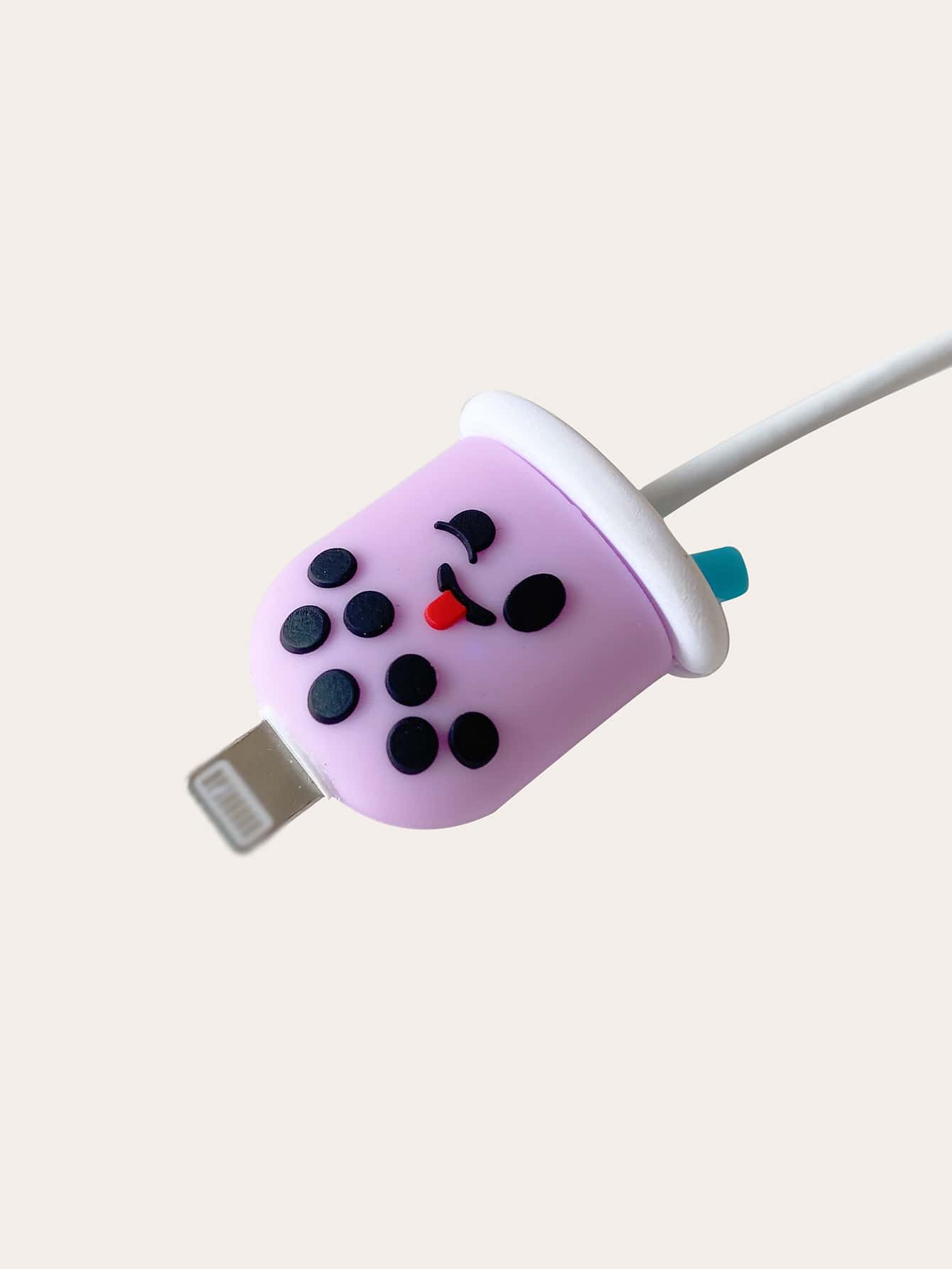 牛奶茶造型數據線保護套 - 紫色 - 查看 1