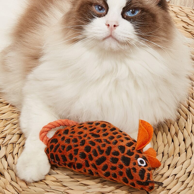 

1pc Mouse Shaped Random Color Pet Plush Toy, Multicolor