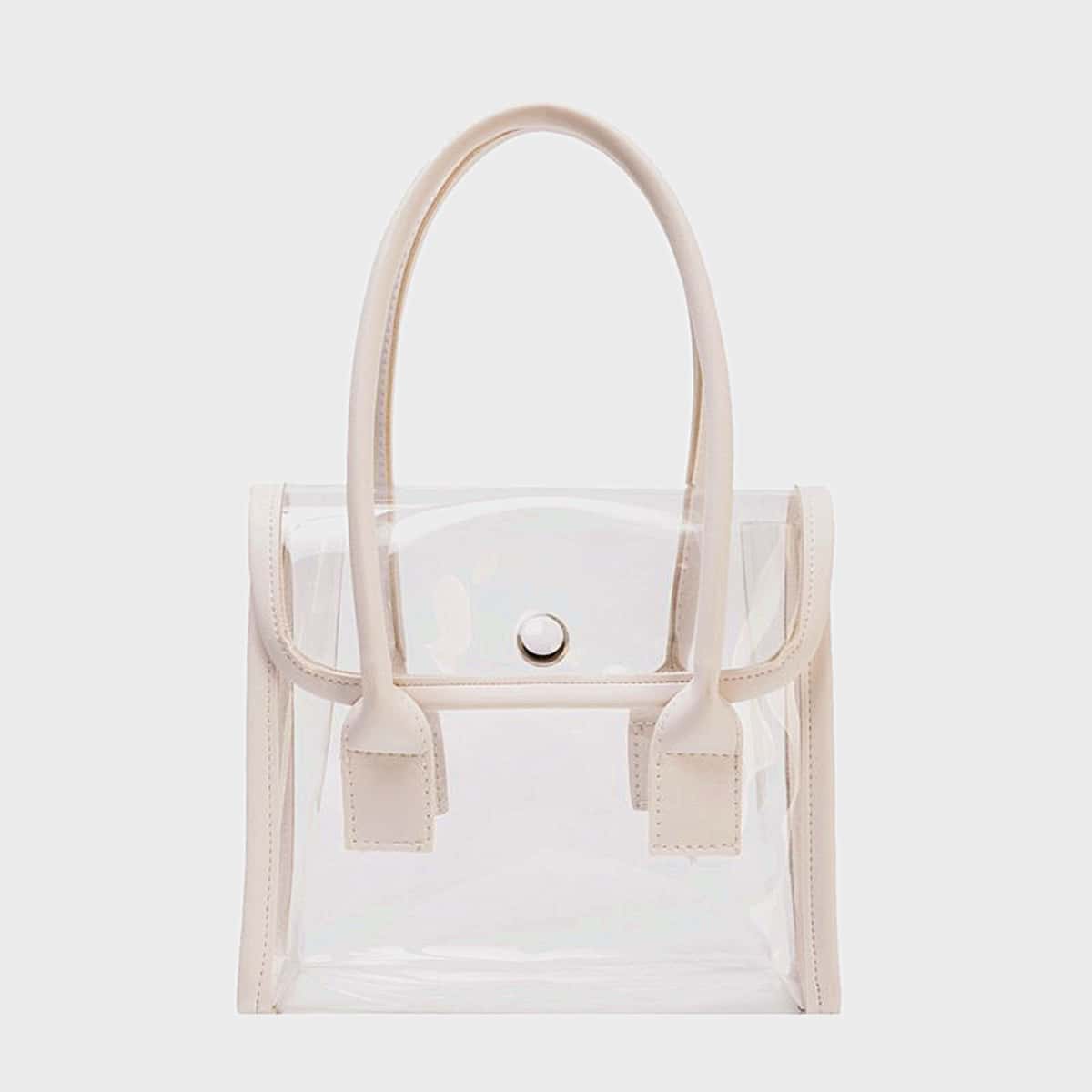 

Clear Satchel Bag, White