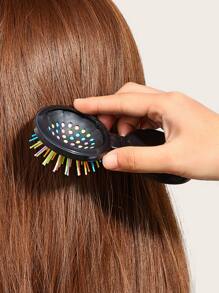 2 In 1 Hair Brush & Mirror Comb - Black - View 2