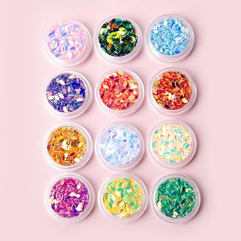

Random 12pcs Colorful Sequin Nail Art Decoration, Multicolor