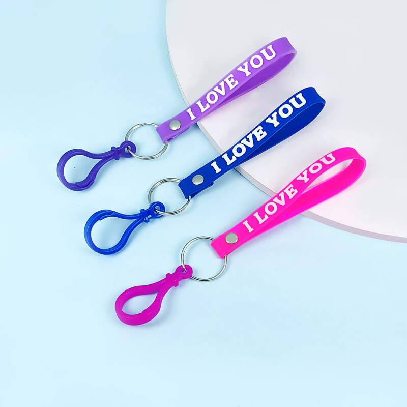 

3pcs Strap Charm Keychain, Multicolor