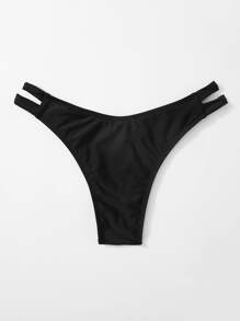 Sweetra Summer Beach Cut-Out Side Bikini Panty - Black - View 2