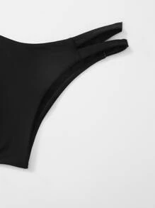 Sweetra Summer Beach Cut-Out Side Bikini Panty - Black - View 3