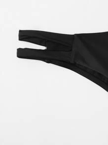 Sweetra Summer Beach Cut-Out Side Bikini Panty - Black - View 5