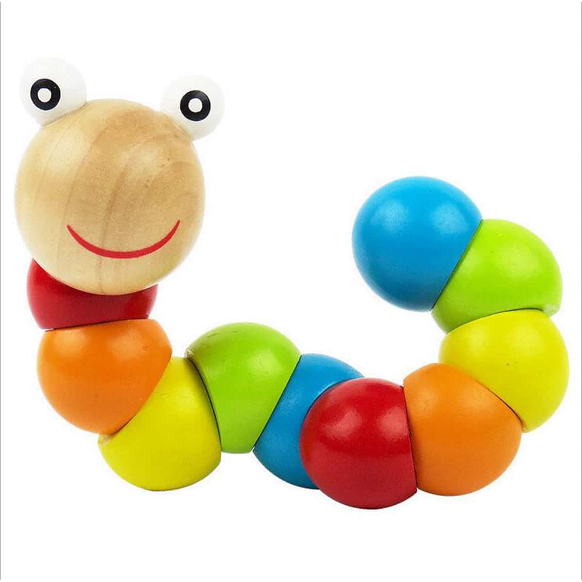 

1pc Wooden Caterpillar Educational Toy, Multicolor