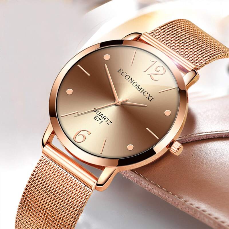

Round Pointer Mesh Strap Quartz Watch