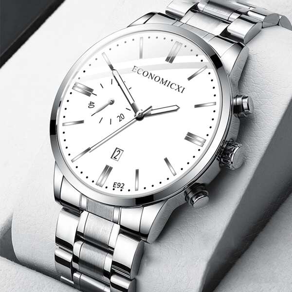 

Men Round Pointer Date Quartz Watch