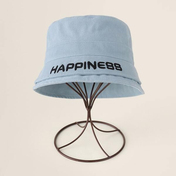 

Letter Embroidery Bucket Hat, Blue