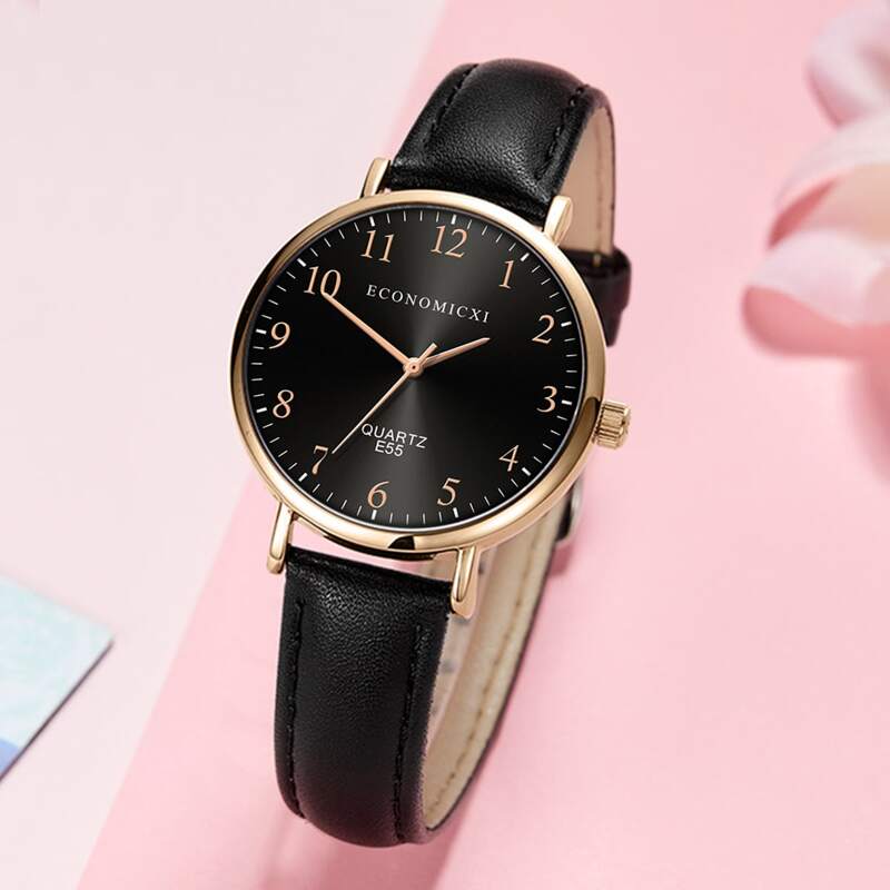 

1pc Round Pointer Quartz Watch