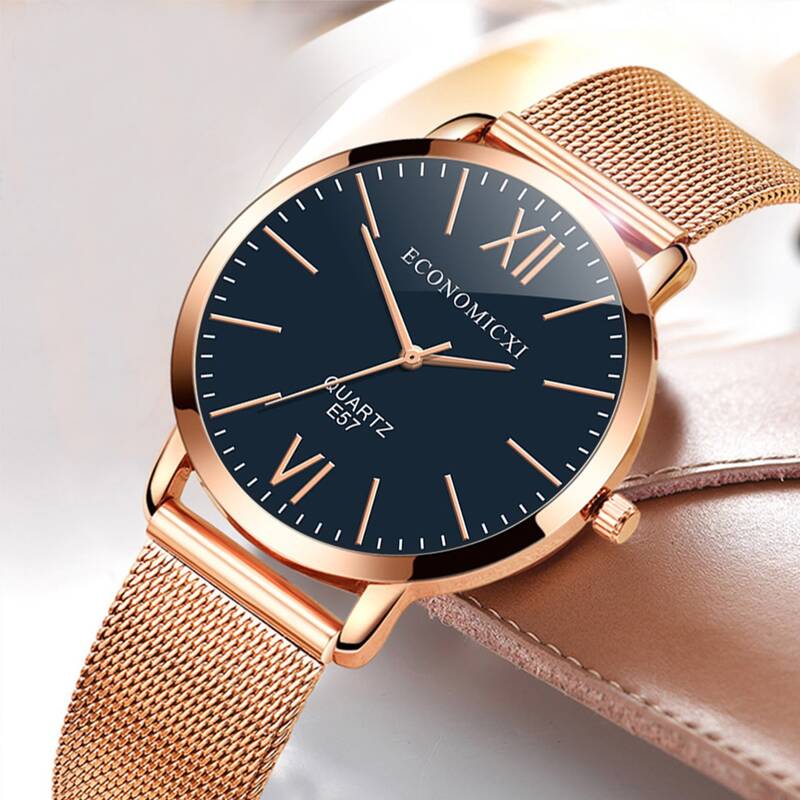 

Round Pointer Mesh Strap Quartz Watch