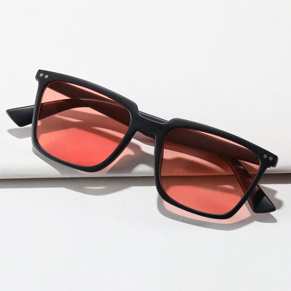 

Studded Decor Square Frame Sunglasses