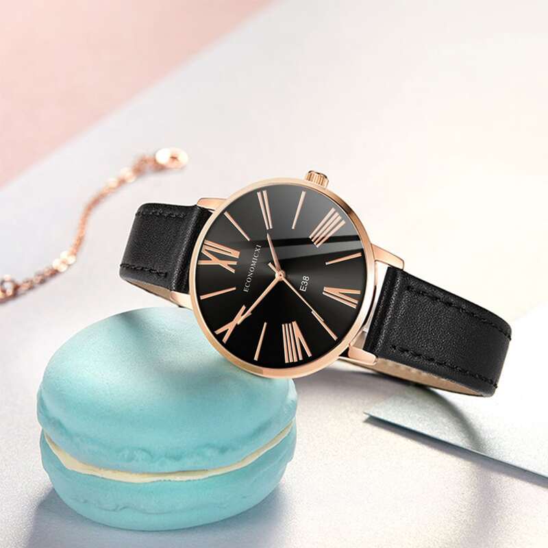 

1pc Round Pointer Quartz Watch