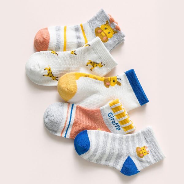 

5pairs Girls Cartoon Graphic Socks, Multicolor
