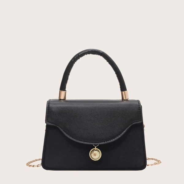 

Girls Flap Satchel Bag, Black