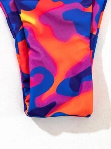 SHEIN Swim Summer Beach Camo Print Bikini Set Halter Triangle Bra & Tie Side Bottom 2 Pieces Bikini - Multicolor - View 5