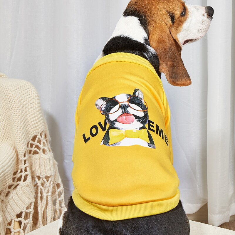 

Dog Print Pet Sweatshirt, Yellow