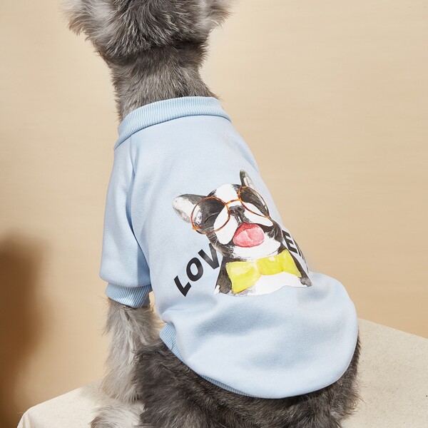 

Dog Print Pet Sweatshirt, Baby blue