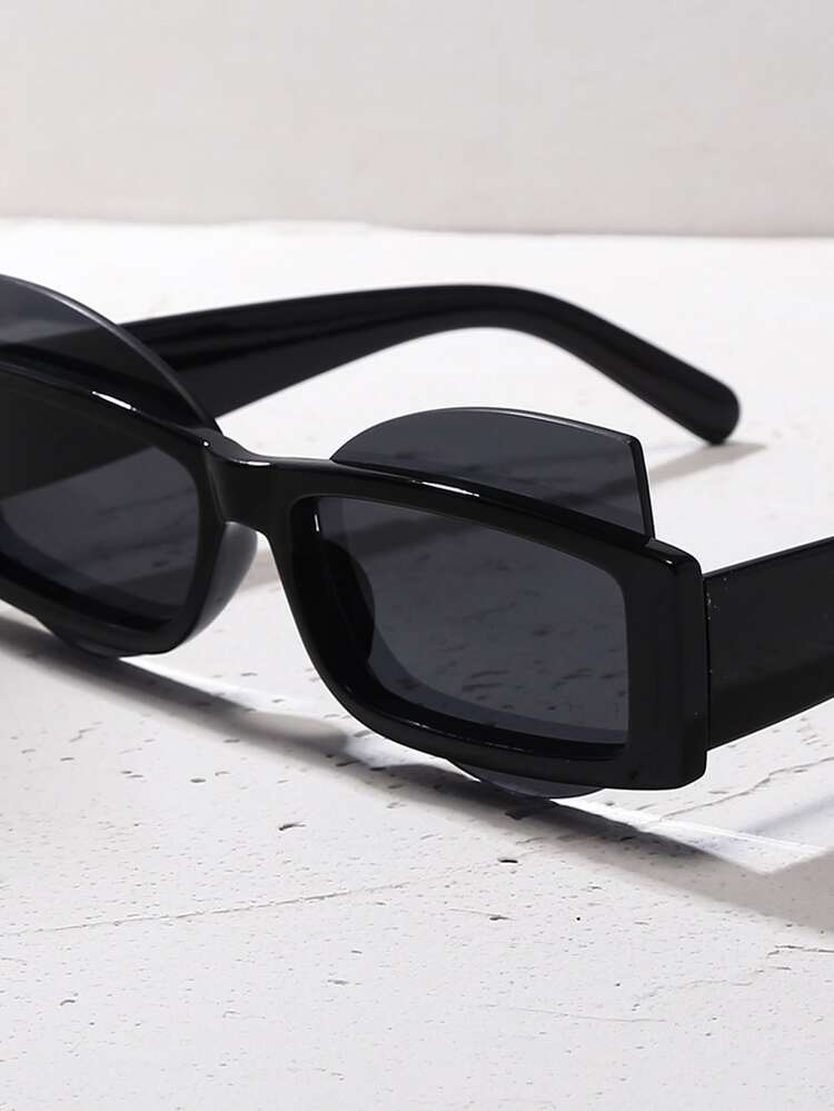 Gafas de moda de lentes de novedad - Negro - Añade 3