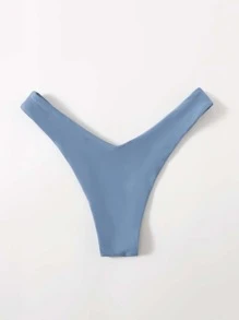 Swim Basics Summer Beach High Cut Bikini Panty - Dusty Blue - View 2