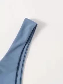 Swim Basics Summer Beach High Cut Bikini Panty - Dusty Blue - View 4