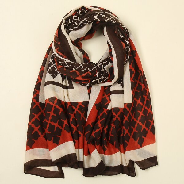 

1pc Graphic Scarf, Multicolor